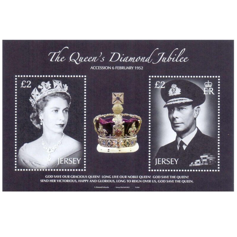 Jersey The Queen's Diamond Jubilee Embossed M/Sheet