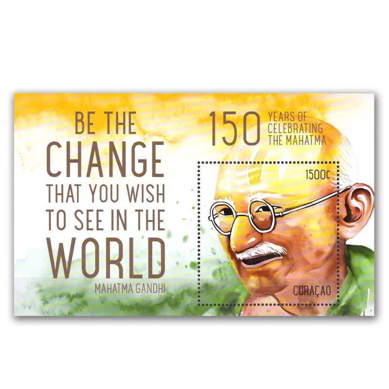 2019  Curacao Gandhi 150th Birth Anniversary Miniature Sheet