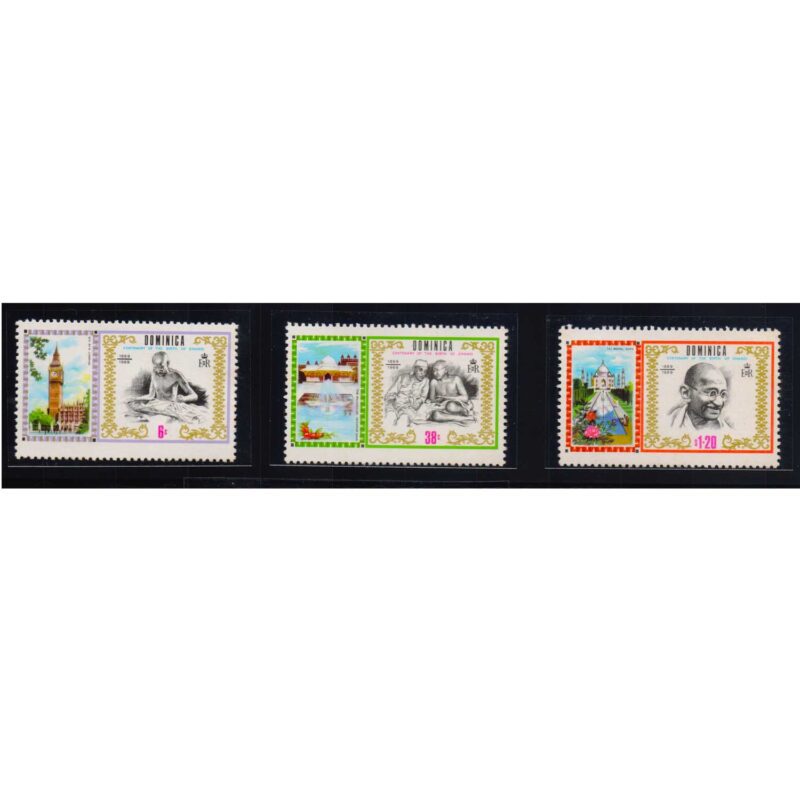 1969  Dominica Gandhi Birth Centenary 3v Stamp