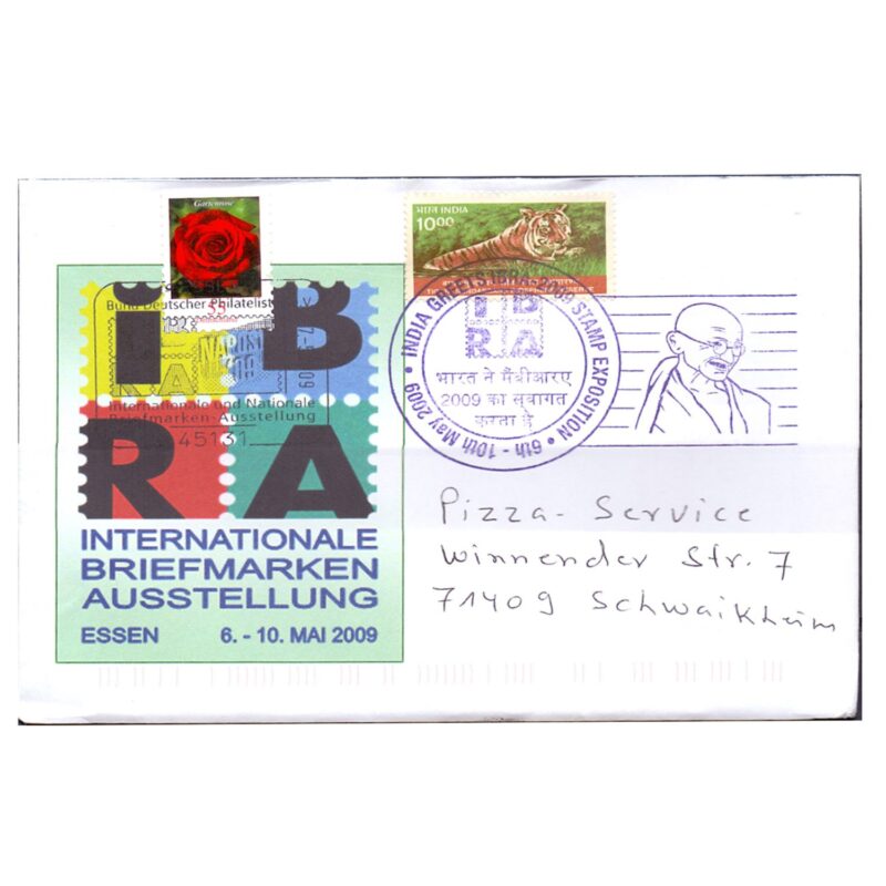 2009  Germany Gandhi India Greets IBRA Stamp Exposition Special Cover