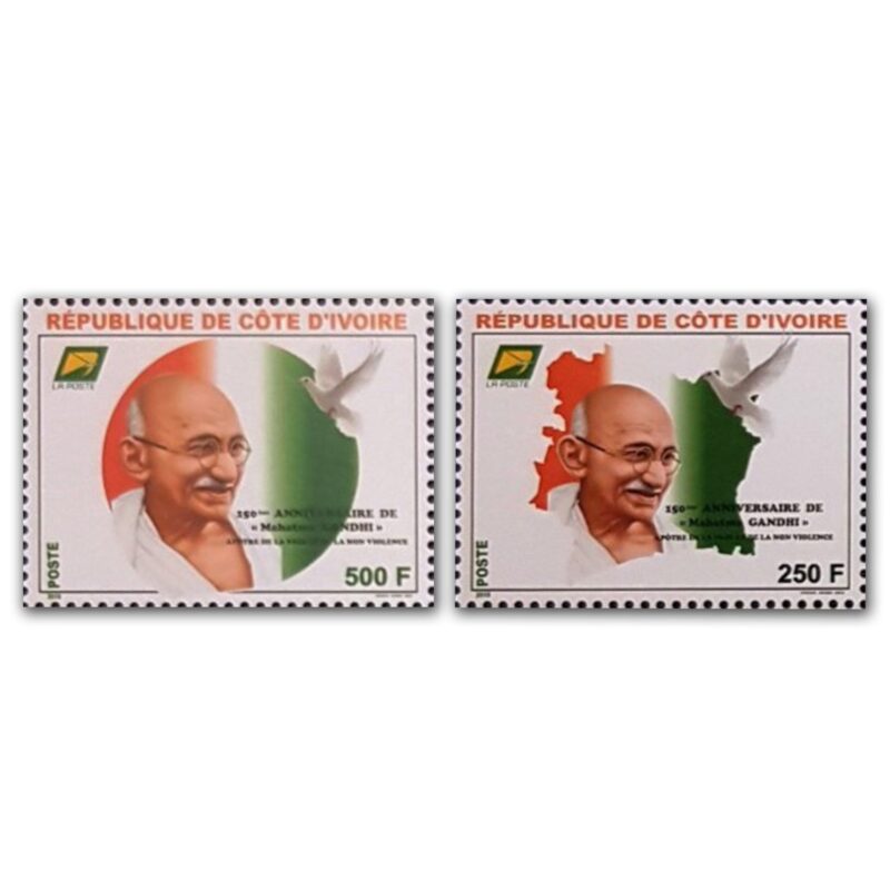 2019  Ivory Coast Gandhi 150th Birth Anniversary 2v Stamp