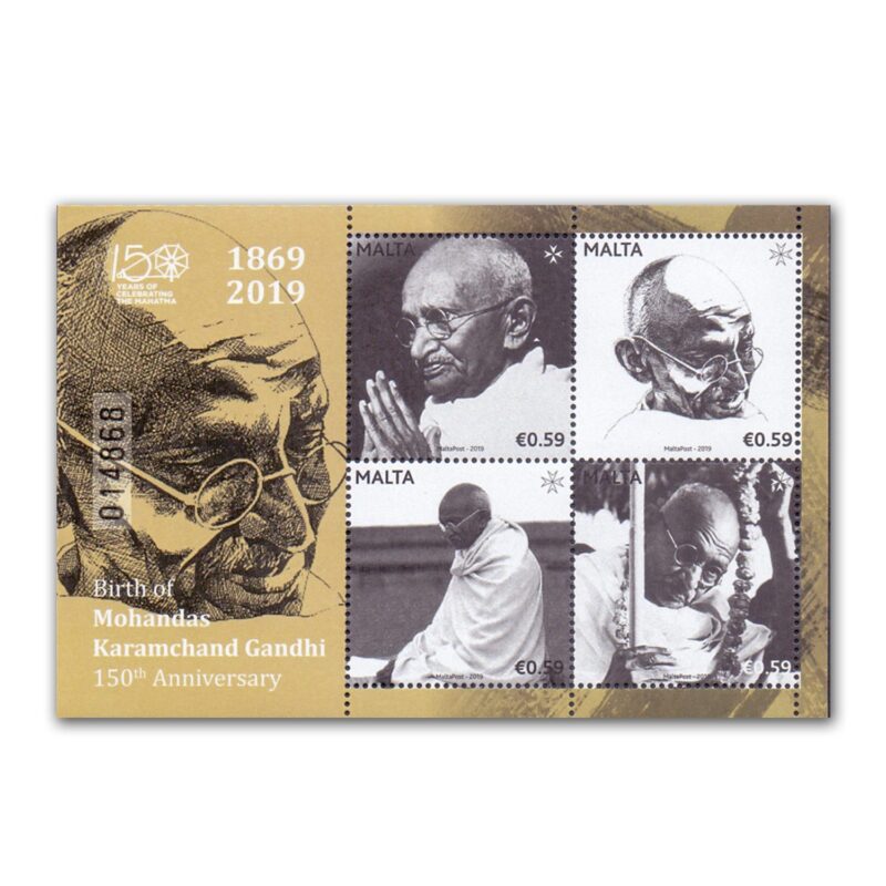 2019  Malta Gandhi 150th Birth Anniversary Miniature Sheet