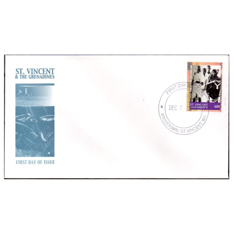 1999 St. Vincent  & the Grenadines Gandhi (Defies law in Salt March) Millennium 1v Stamp on FDC