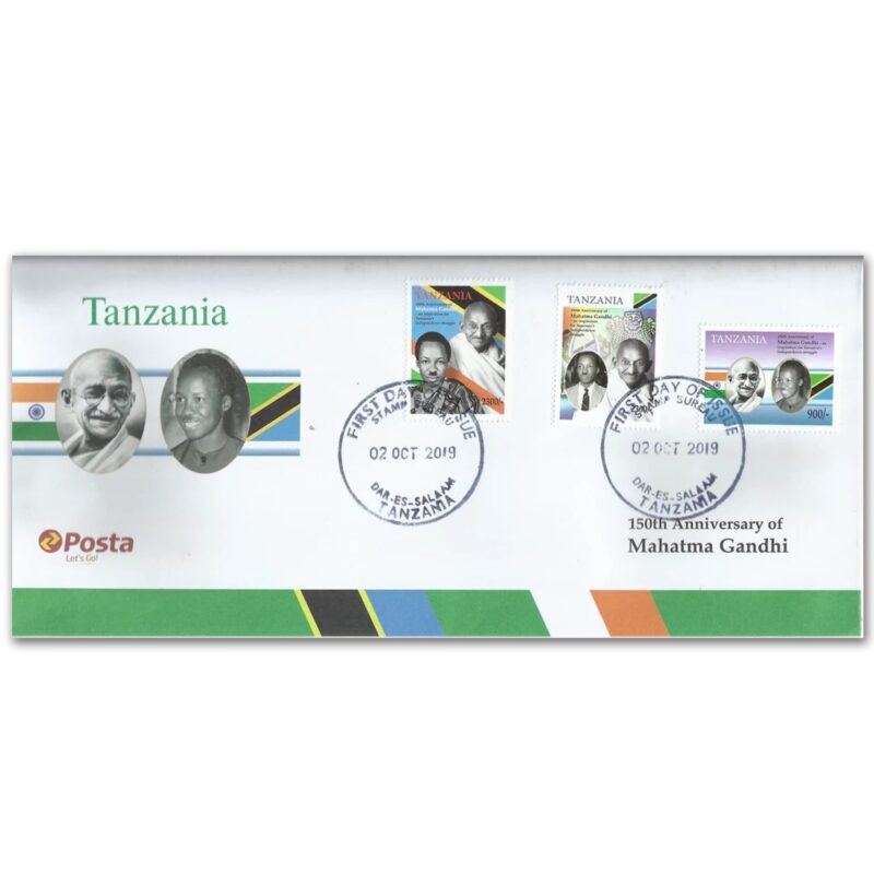 2019  Tanzania Gandhi 150th Birth Anniversary 3v Stamp on FDC