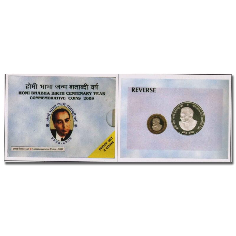 2009 Homi Bhabha Birth Centenary Year 2pcs Proof Coin Set