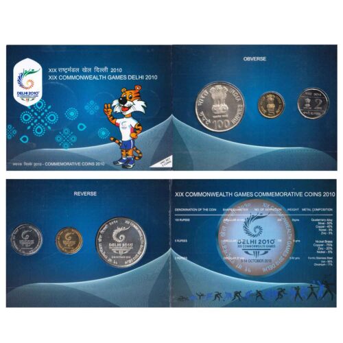 2010 XIX Commonwealth Games 2010 Delhi 3pcs UNC Coin Set