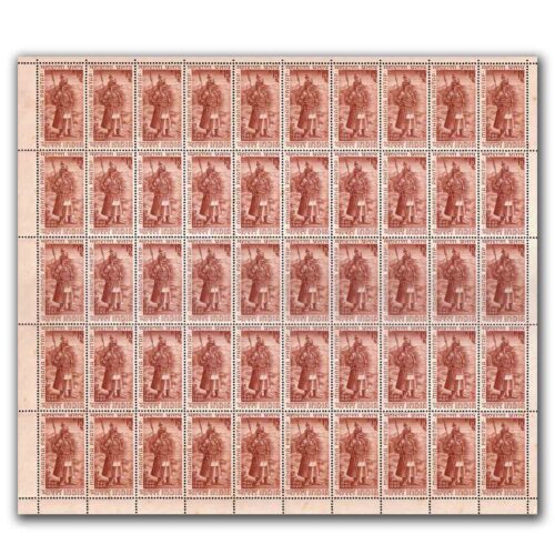 1967 Maharana Pratap Mint Sheet of 54 Stamps