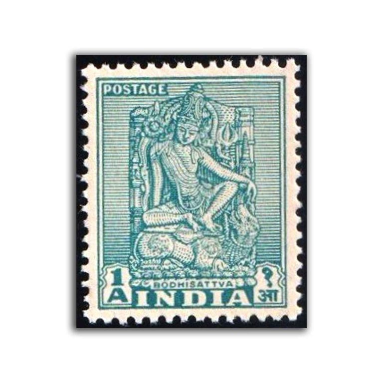 1949 Bodhisattva 1p Die-I (wmk. Multi Star) Definitive Stamp