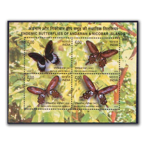 2008 Endemic Butterflies of Andaman and Nicobar Islands Miniature Sheet