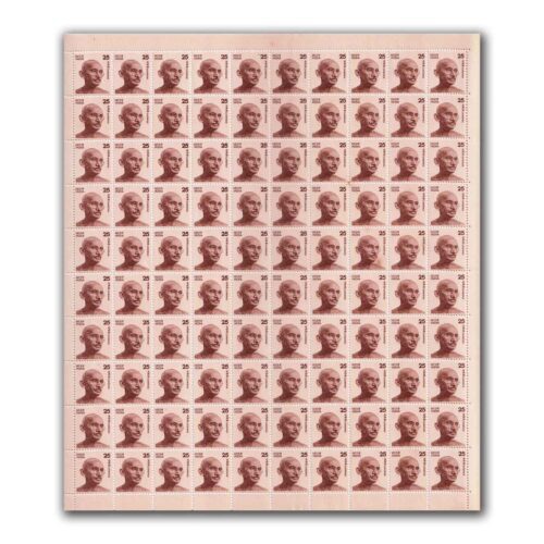 1978 Mahatma Gandhi Die 1 (Small Portrait) 25p (wmk. Ashokan Sideways) Definitive Stamp Sheet