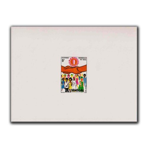 1989 Senegal World Aids Day Deluxe Miniature Sheet Type IV (5F)