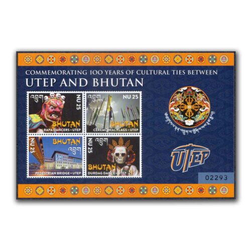 2014 Commemorating 100 Years of Cultural Ties Between UTEP and Bhutan Sheetlet