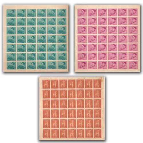 1957 National Childrens Day 3v Mint Sheet of 42 Stamps