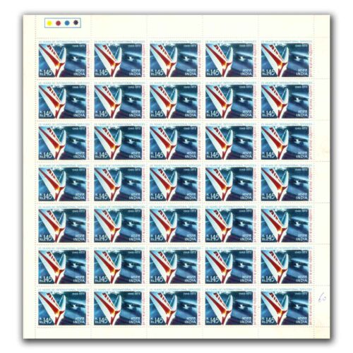 1973 25th Anniversary of Air India's International Services Mint Sheet of 35 Stamps