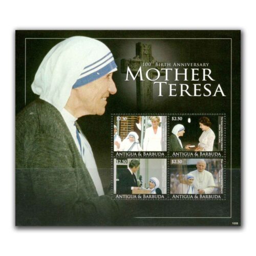 2010 Antigua & Barbuda Mother Teresa 100th Birth Anniversary Miniature Sheet