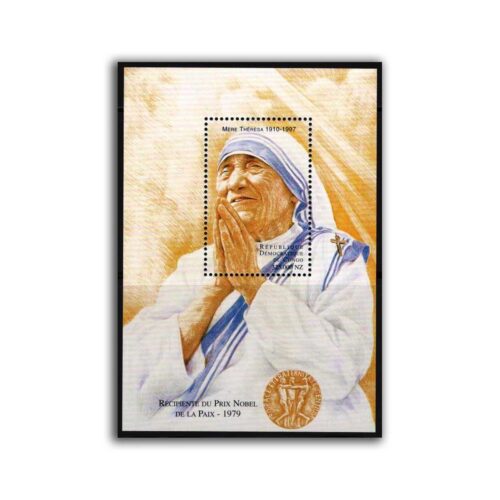 1998 Congo Mother Teresa Nobel Peace Prize Winner Miniature Sheet