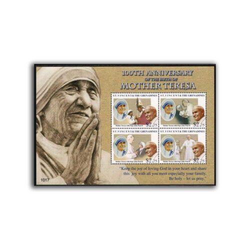 2010 St. Vincent & The Grenadines Mother Teresa 100th Birth Anniversary Sheetlet Type I