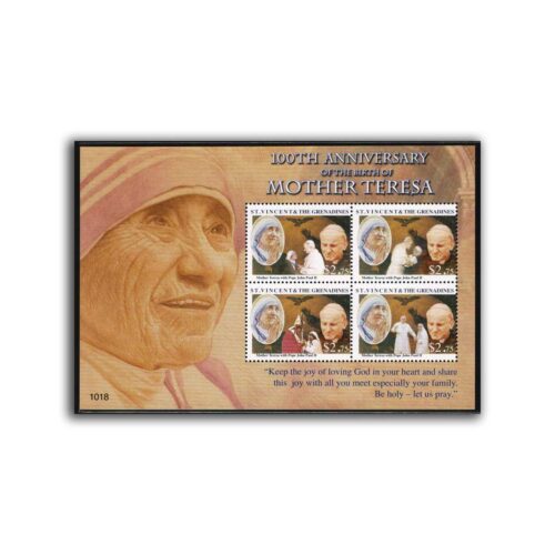 2010 St. Vincent & The Grenadines Mother Teresa 100th Birth Anniversary Sheetlet Type II