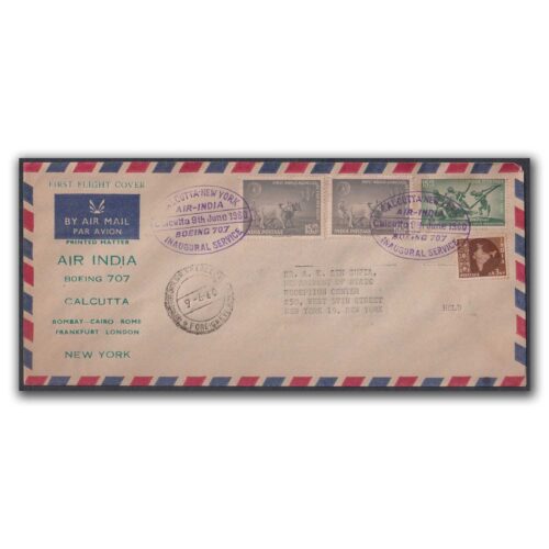 1960 Air India Calcutta - New York Boeing 707 Inaugural Service First Flight Cover