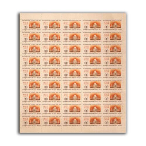 1967 International Tourist Year ( Taj Mahal ) Mint Sheet of 45 Stamps