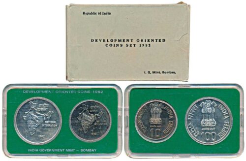 1982 National Integration 2pcs UNC Coin Set in Original Packaging with Outer Box