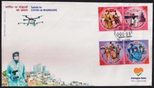 2020 COVID-19 Warriors 4v Stamp on FDC