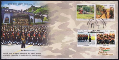 2022 Permanent Commission to Women Officers in Indian Army 4v Stamp on FDC