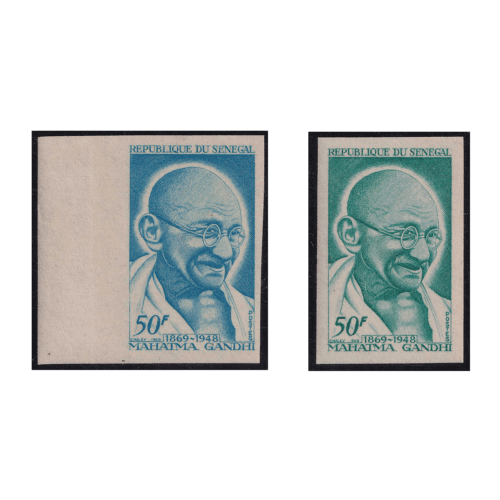 1969 Senegal Gandhi Colour Trial in two different Shade on gummed paper (Extremely Rare)