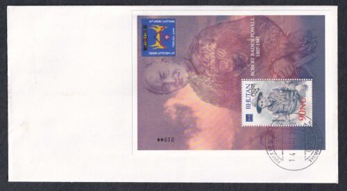 2002 Bhutan 20th World Scout Jamboree Thailand Miniature Sheet on Cover with FDC Cancellation