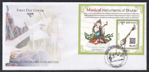 2017 Musical Instruments of Bhutan Miniature Sheet on FDC