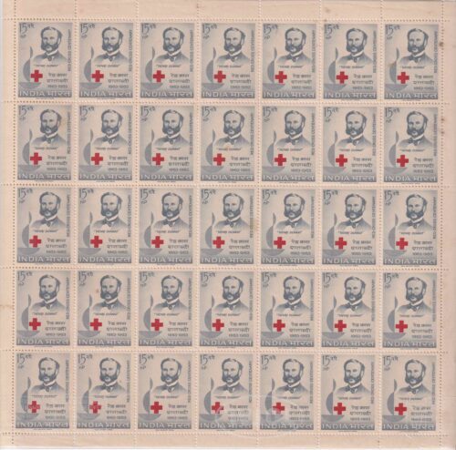 1963 Red Cross Centenary (Henri Dunant & centenary Emblem)  Mint Sheet of 35 Stamps