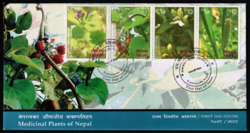 2022 Medicinal Plants of Nepal 4v Stamp on FDC