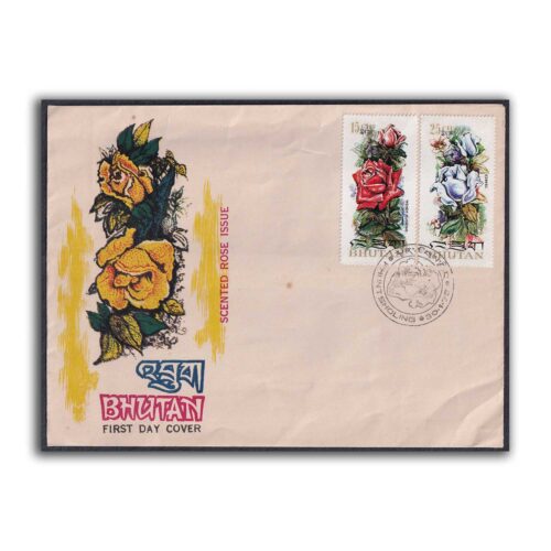 1973 Bhutan Scented Roses 6v Stamp on 3 FDCs