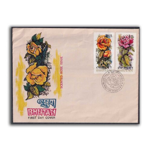 1973 Bhutan Scented Roses 6v Stamp on 3 FDCs