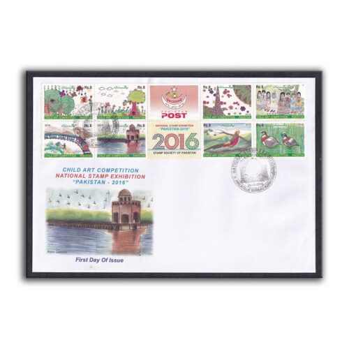 2016 Pakistan Child Art Competition National Stamp Exhibition 8v Stamp on FDC