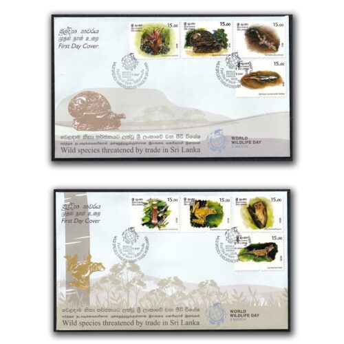 2020 Wild Species Threatened by Trade in Sri Lanka 20v Stamp on 5 FDCs