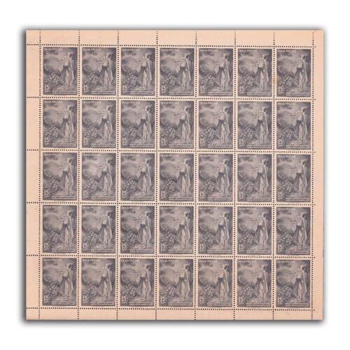 1960 Kalidasa (Yaksha Appealing to the clouds and Shakuntala writing a letter) 2v Mint Sheet of 35 Stamps