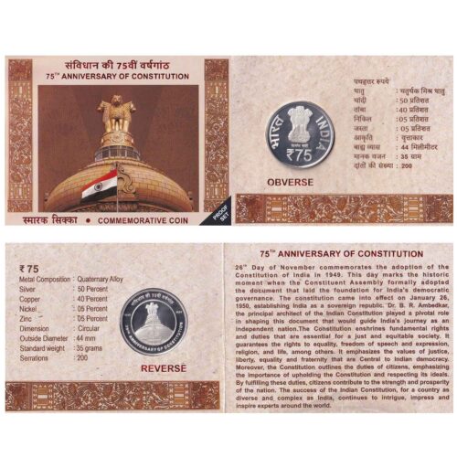 2024 75th Anniversary of Constitution (Denomination of `75) Proof -Folder Packing