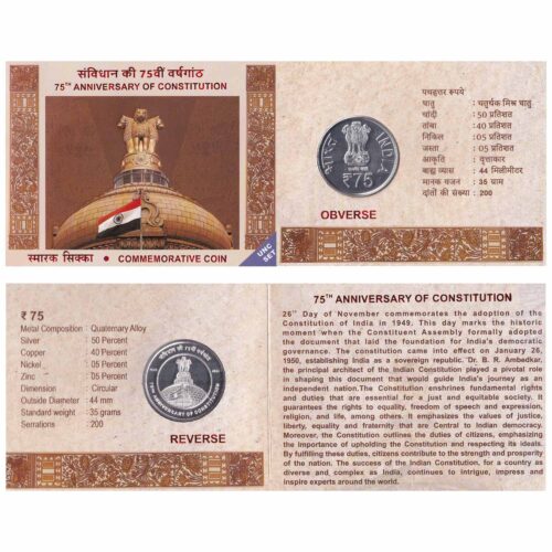 2024 75th Anniversary of Constitution (Denomination of `75) UNC -Folder Packing