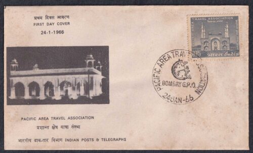 1966 15th Pacific Area Travel Association Conference, New Delhi (Mausoleum of Emperor Akbar) 1v Stamp on FDC