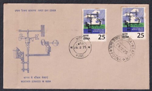 1975 Centenary of the Indian Metrological Department 1v Stamp on FDC (Poona Place Cancellation)