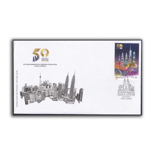 2022 The 50th Anniversary of the first city in Malaysia  - Kuala Lumpur 1v Stamp on FDC