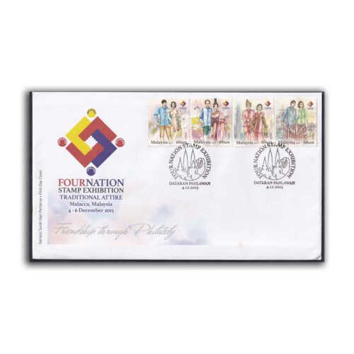 2015 Malaysia Four Nation Stamp Exhibition - Traditional Attire 4v Stamp on FDC