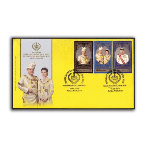 2015 Malaysia The Coronation of Majesty Seri Sultan Perak XXXV Sultan Nazrin Muizuddin Shah 3v Stamp on FDC