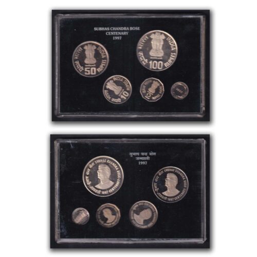 1997 Netaji Subash Chandra Bose 4pcs Proof Coin Set