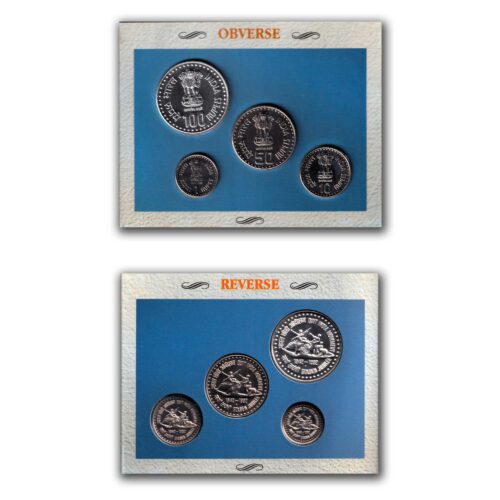 1992 Quit India Movement 4pcs UNC Coin Set in Folder Packing