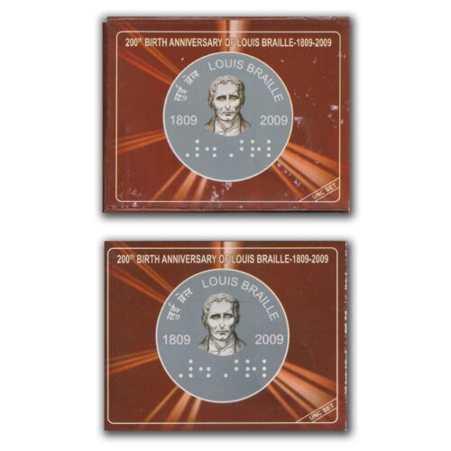 2009 200th Birth Anniversary of Louis Braille UNC Single Coin in Folder Packing