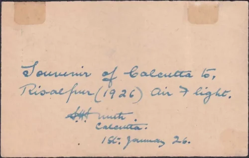 1926 Calcutta to Risalpur Airmail Postcard with RAF Demonstration Flight Vignette and Hawasae By Air Handstamp (JB 26-11) (Leg: Calcutta - Risalpur) - Image 3