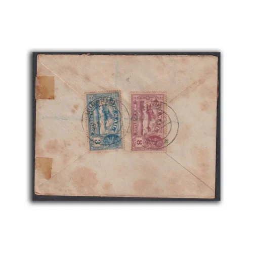 1931 Registered Airmail Cover from Mumbrani to London (SG221 & SG224) - Image 2
