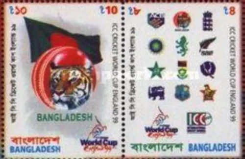 1999 Bangladesh ICC World Cup Cricket, England 2v Stamp